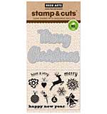 SO: Hero Arts Stamp and Cuts - Fancy Cut Christmas (12 stamps with Merry Christmas die cut)
