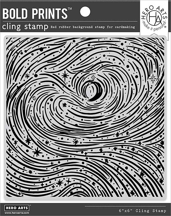 Hero Arts Background Cling Stamp 6X6 - Etched Winter Swirls Bold Prints