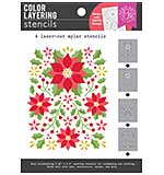 Hero Arts Color Layering Stencil Set 5.25X6.5 - Poinsettia Pattern