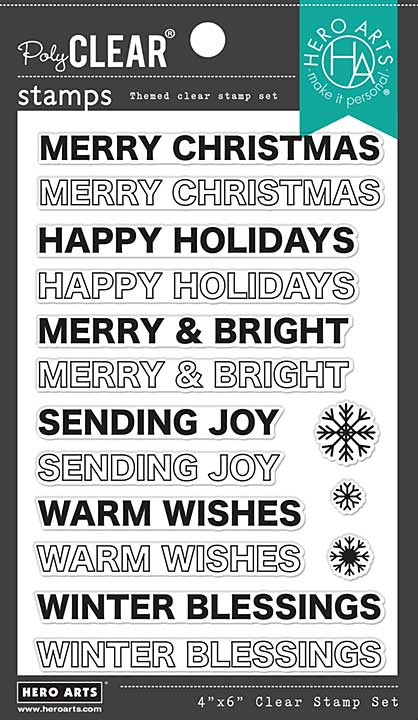 Hero Arts Clear Stamps 4X6 - Offset Holiday Messages