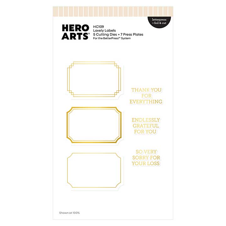Hero Arts Tranquil Garden Letterpress + Foil and Cut Lovely Labels