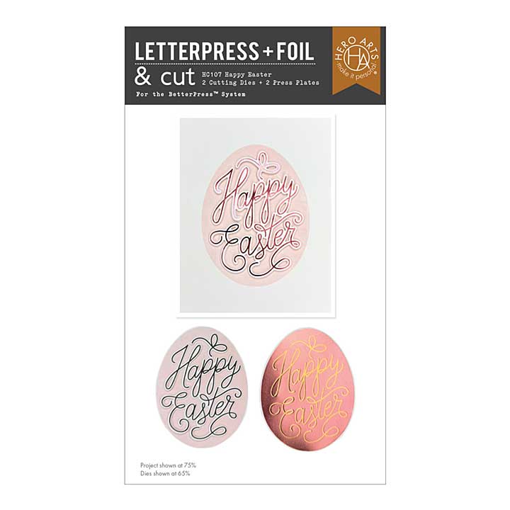 Hero Arts Eggstra Special Letterpress + Foil and Cut Happy Easter