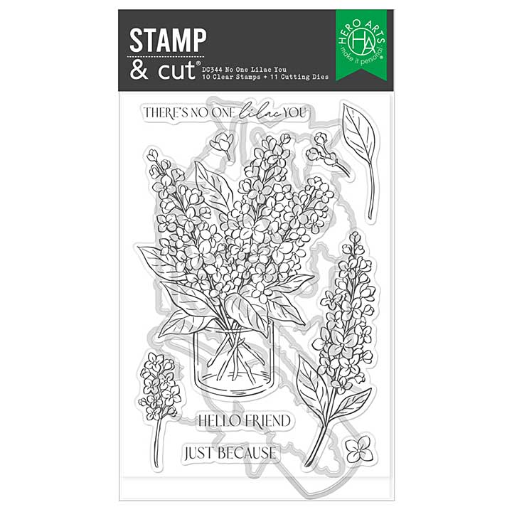 Hero Arts Spring Meadow Stamp and Cut Set No One Lilac You