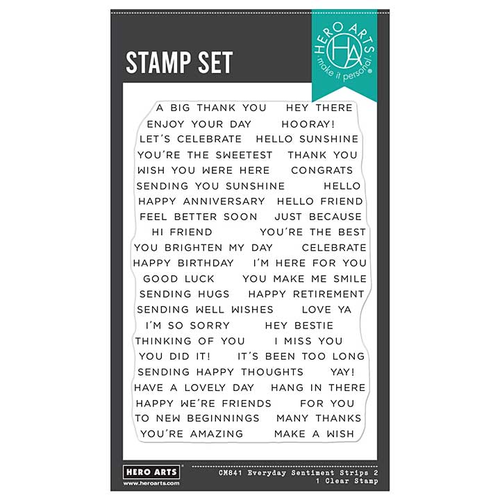 Hero Arts Spring Meadow Clear Stamp Set Everyday Sentiment Strips 2