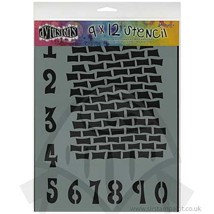SO: Dylusions 9x12inch Stencil - Staggered Brickwork