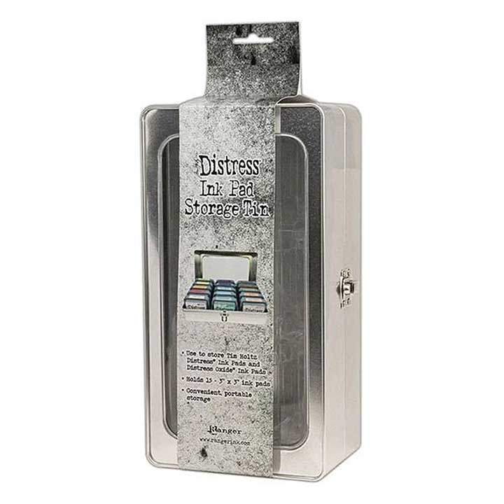 SO: Ranger Tim Holtz Distress Ink Pad Storage Tin - Holds (15) 3  x 3  Ink Pads (No Ink Pads Included)