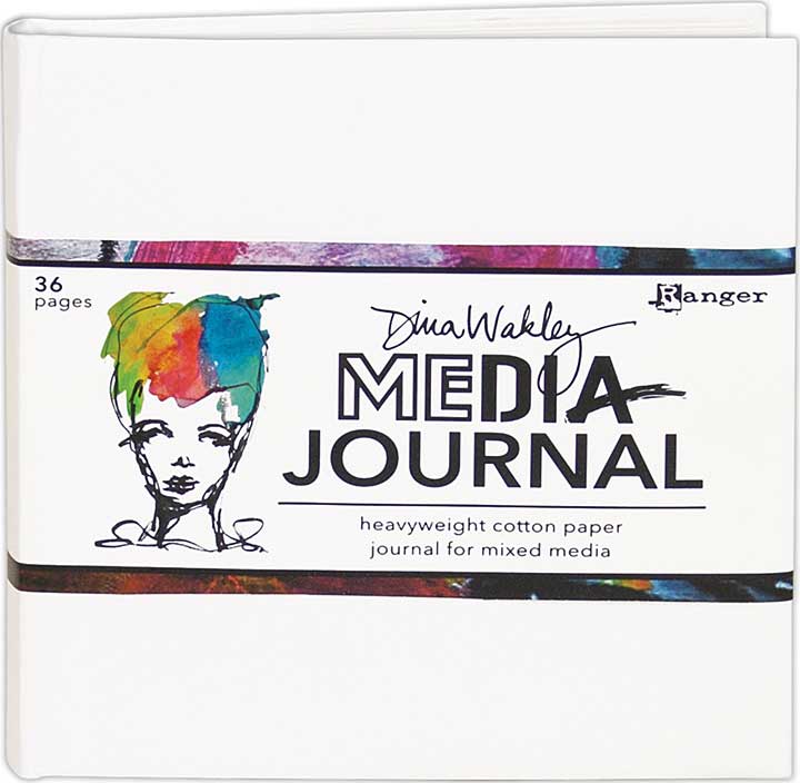 Dina Wakley Media White Journal 6X6 - Includes Heavyweight Watercolor Paper