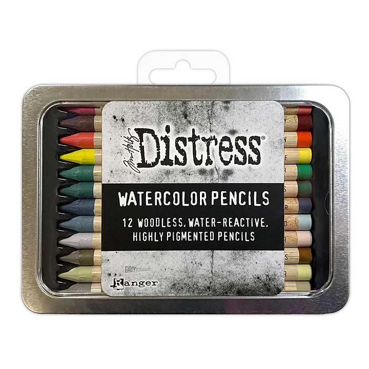 NEW 	Tim Holtz Distress Watercolour Pencils Set 5 (12 pk)