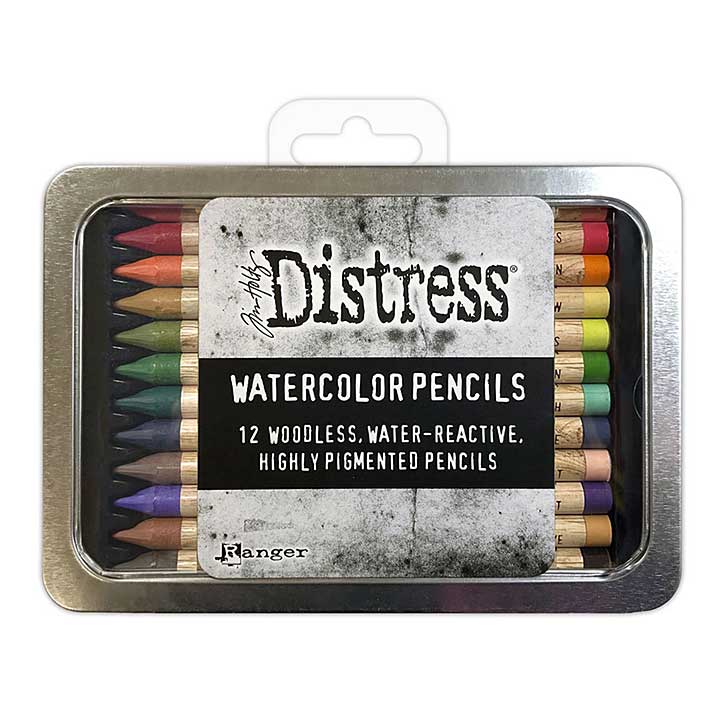 NEW 	Tim Holtz Distress Watercolour Pencils Set 4 (12 pk)