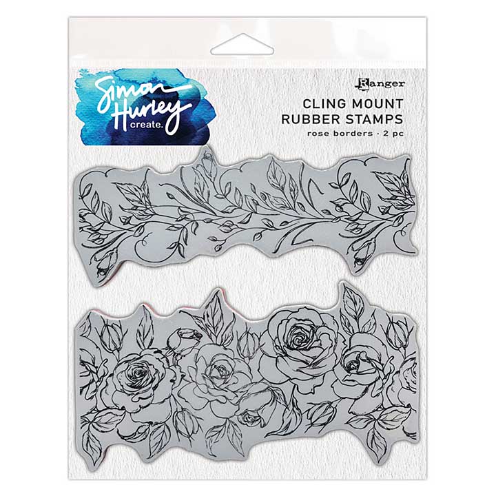 Ranger Simon Hurley create. Cling Mount Rubber Stamps Rose Borders