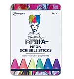 Ranger Dina Wakley Media Neon Scribble Sticks 4 (6pcs)