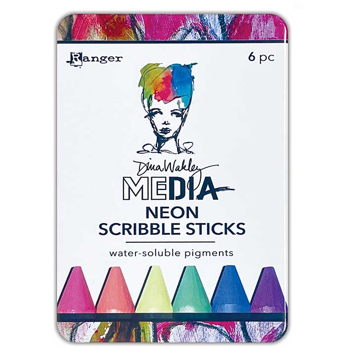 Ranger Dina Wakley Media Neon Scribble Sticks 4 (6pcs)