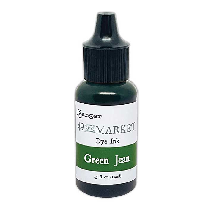 Ranger 49 and Market Dye Ink Re-Inkers Green Jean 0.5 fl oz