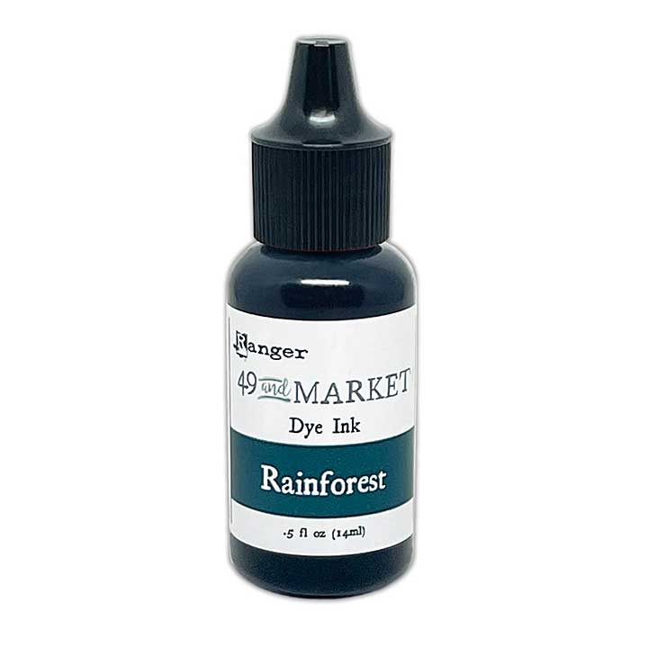 Ranger 49 and Market Dye Ink Re-Inkers Rainforest 0.5 fl oz