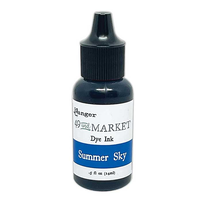 Ranger 49 and Market Dye Ink Re-Inkers Summer Sky 0.5 fl oz