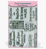 SO: Crafty Impressions Clear Stamps set - Christmas Parcel and Messa