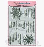 SO: Crafty Impressions Clear Stamps set - Snowflakes and Christmas M