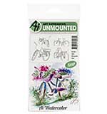 SO: Art Impressions Watercolor Cling Rubber Stamps - Bicycle
