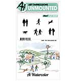 Art Impressions - Silhouettes Watercolor Cling Rubber Stamps
