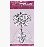 SO: Magenta Self-Cling Rubber Stamp - Poinsettia in a Pot
