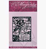 SO: Magenta Self-Cling Rubber Stamp - Seasons Greetings Floral