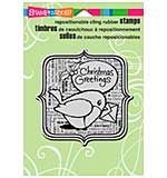 SO: Stampendous Christmas Cling Rubber Stamp 6.5x4.5 Sheet - Robin Greetings