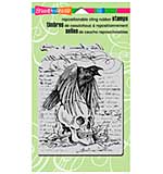 SO: Stampendous Halloween Cling Rubber Stamp 7.75x4.5 Sheet - Raven Skull
