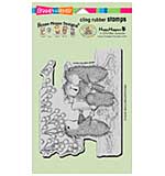 SO: Stampendous House Mouse Cling Rubber Stamp 7.75x4.5 Sheet - Candle Carolers