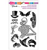 SO: Stampendous Perfectly Clear Halloween Stamps 4x6 Sheet - Skeleton Style