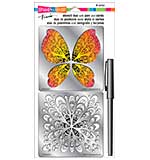 SO: Stampendous Frans Stencil Duo with Pen and Cards - Butterfly
