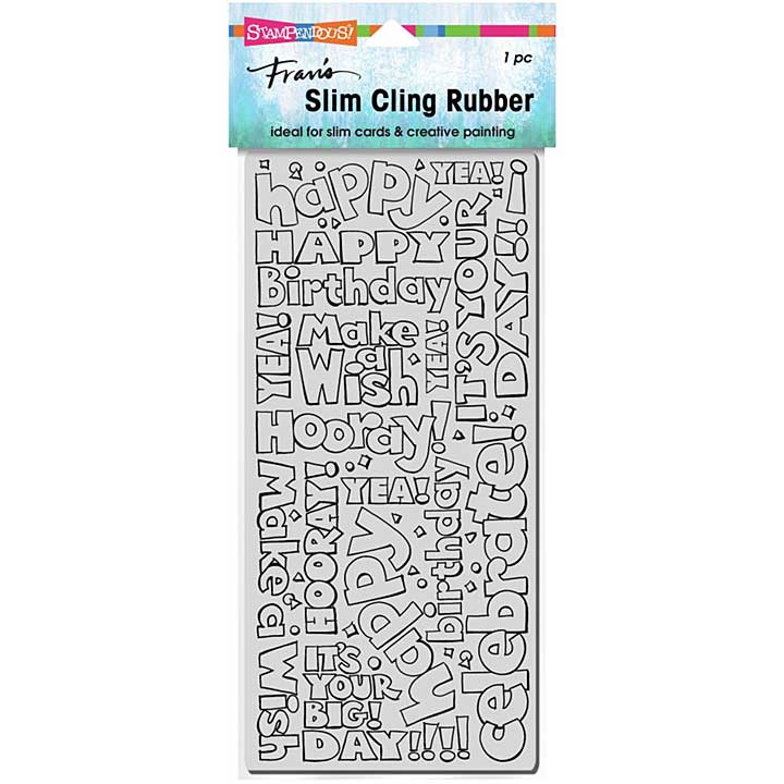 SO: Stampendous Cling Stamp - Slim Birthday Words