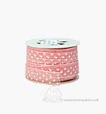 SO: Ribbon 15mm Organza - Pink with White Dots