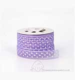 SO: Ribbon 15mm Organza - Purple with White Dots