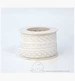 SO: Ribbon 15mm Organza - White with White Dots