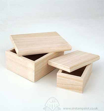 SO: Set of 2 Blank Wooden Boxes to Decorate
