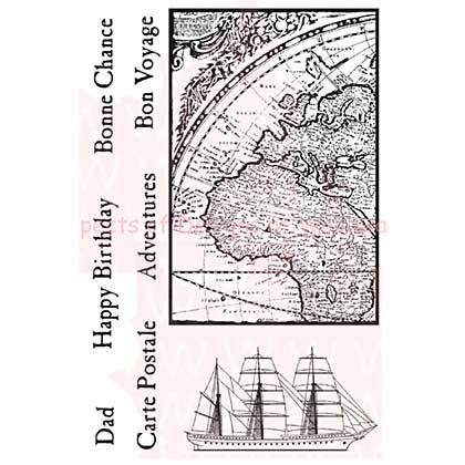 SO: Woodware Clear Stamps 3.5x5.5 Sheet - Bon Voyage