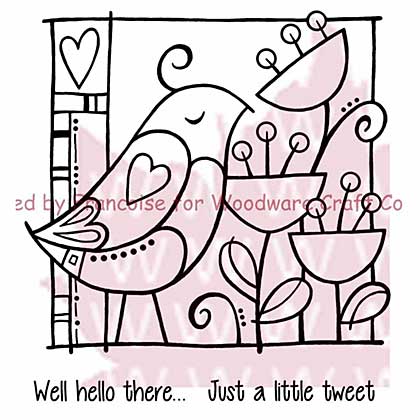 Woodware Clear Stamps 3.5x3.5 Sheet - Hello Birdie
