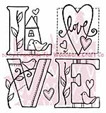 Woodware Clear Stamps 3.5x3.5 Sheet - Love