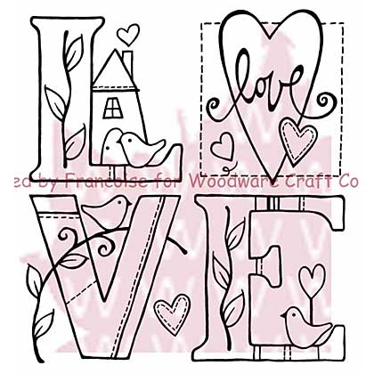 Woodware Clear Stamps 3.5x3.5 Sheet - Love