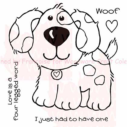 SO: Woodware Clear Stamps 3.5x3.5 Sheet - Puppy Love