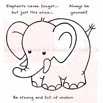 SO: Woodware Clear Stamps 3.5x3.5 Sheet - Elephants Never Forget