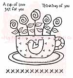 Woodware Clear Stamps 3.5x3.5 Sheet - Cup Of Love