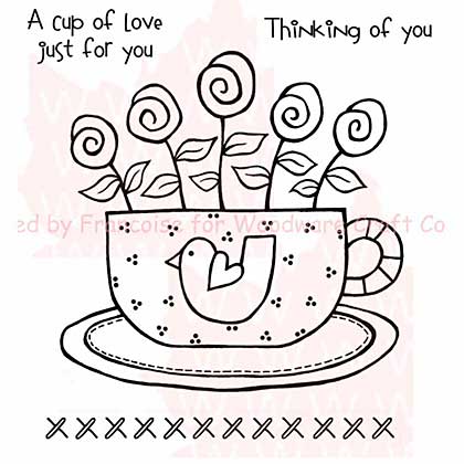 Woodware Clear Stamps 3.5x3.5 Sheet - Cup Of Love