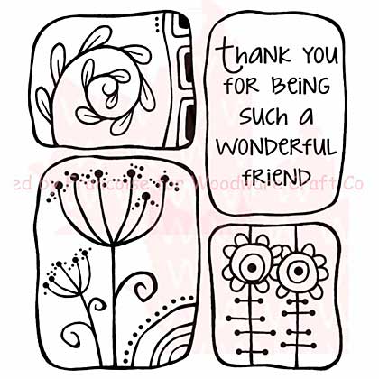 Woodware Clear Stamps 3.5x3.5 Sheet - Wonderful Friend