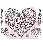 SO: Woodware Clear Stamps 5.5x3.5 Sheet - Blooming Heart