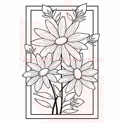 Woodware Clear Stamps 5.5x3.5 Sheet - Boxed Daises Trio