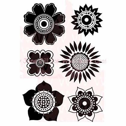 SO: Woodware Clear Stamps 3.5x5.5 Sheet - Flower Head Selection