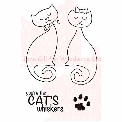 SO: Woodware Clear Stamps 3.5x5.5 Sheet - Mr and Mrs Cat