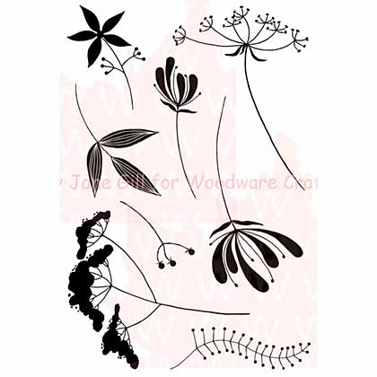 SO: Woodware Clear Stamps 3.5x5.5 Sheet - Plant A Meadow - Mini