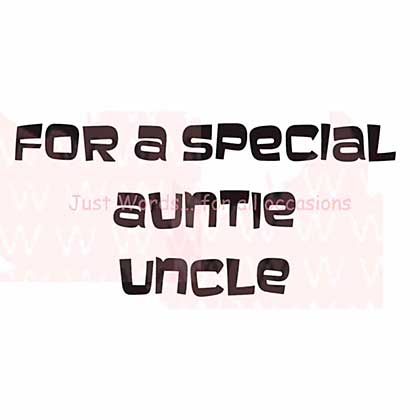 Woodware Clear Stamps 2.5x1.75 Sheet - Special Auntie Uncle